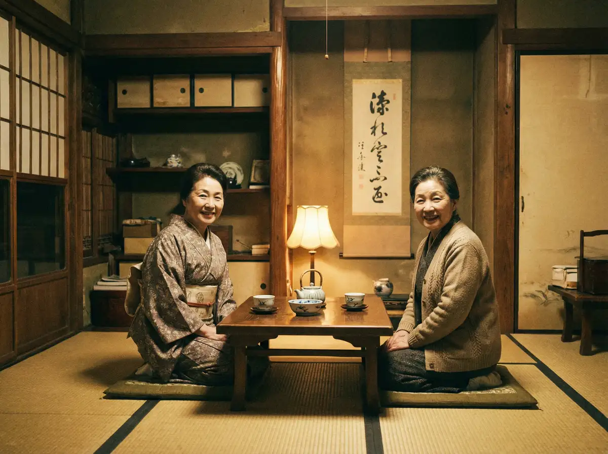 两位优雅的 免费观看黄软件-高清无广告|安全极速|最新资源分享 在日式茶室中品茶交谈